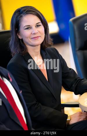 Tokio, Japan. November 2023. Frau Annalena Baerbock (Allianz 90/die Grünen), Außenministerin, bei einer Arbeitssitzung über die Ukraine mit den G7-Außenministern. Quelle: Sina Schuldt/dpa/Alamy Live News Stockfoto