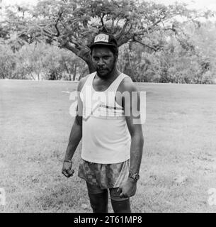 Aborigines im Todd River, Alice Springs, Northern Territory, Australien Stockfoto