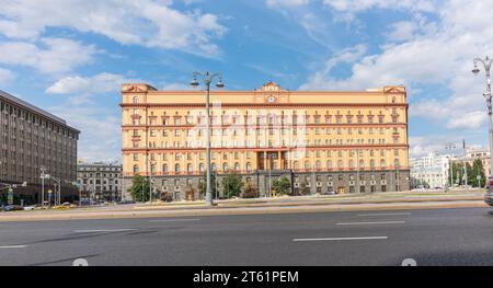 Das Hauptbüro des Föderalen Sicherheitsdienstes in Moskau, Russische Föderation. Lubjanka ist Hauptquartier des FSB (KGB) und verbundenes Gefängnis auf Lubjanka Stockfoto