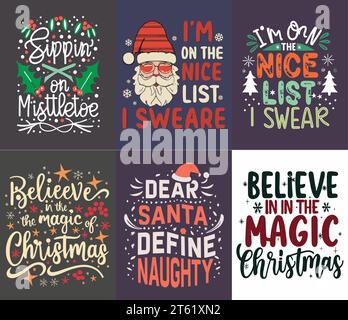 Typografie-T-Shirt-Design, Weihnachtsbecher Stock Vektor