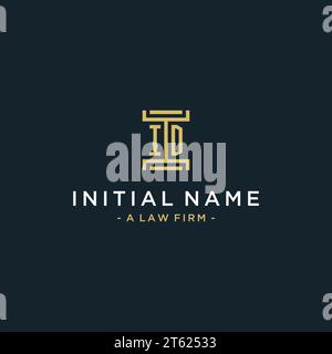 ID Initial Logo Monogramm Design für Juristen, Rechtsanwälte, Rechtsanwälte und Anwaltskanzleien Stock Vektor