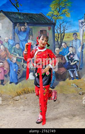 Chinesische Pingju-Opernfigur Stockfoto