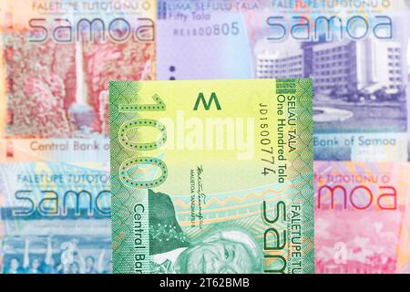 Samoanisches Geld - ein geschäftlicher Hintergrund Stockfoto