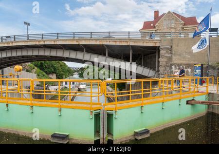 Historische Erie Canal „Flight of Five“ kombinierte Schleusen, Lockport New York Stockfoto