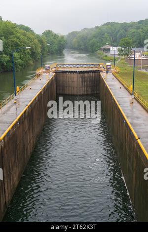 Erie Canal Locks 2 und 3 in Seneca Falls New York Stockfoto