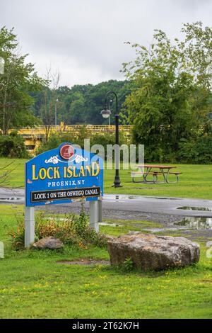 Die Lock Island am Upstate Canal in New York Stockfoto