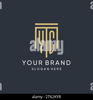 YC Monogramm mit moderner und luxuriöser Schildform Design Vektorgrafik Stock Vektor