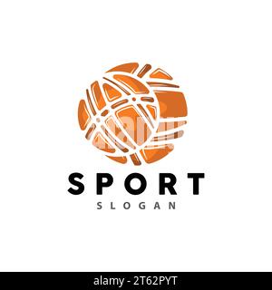 Sport-Logo, Basketball-Logo-Vektor, Einfaches Minimalistisches Design, Symbol, Abbildung Stock Vektor