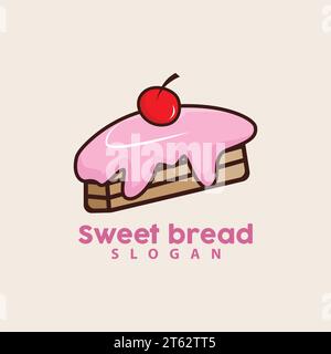 Süßes Brot Logo, Pfannkuchen Geburtstag Vektor, Sandwich, Symbol Illustration Icon Design Stock Vektor