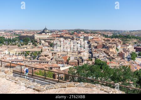 Blick auf die Stadt vom Plaza Zocodover, Toledo, Castilla-La Mancha, Königreich Spanien Stockfoto