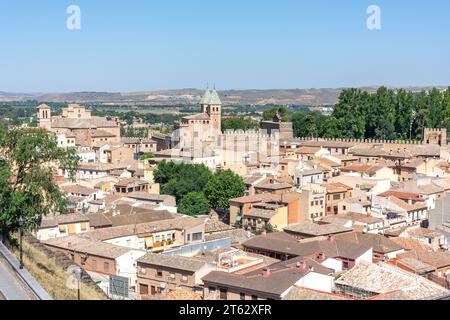 Blick auf die Stadt vom Plaza Zocodover, Toledo, Castilla-La Mancha, Königreich Spanien Stockfoto