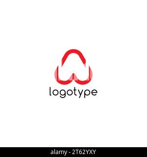 AW-Logo Rot. WA-Logo mit Letter-Design Stock Vektor