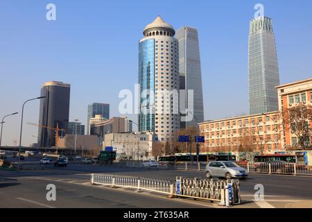 Peking - 2. Februar 2017: Architektonische Landschaft des Business Centers, Peking, China Stockfoto