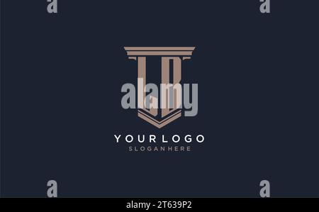 LB Initial Logo im Säulenstil, Inspiration für Designideen für das Logo der Luxuskanzlei Stock Vektor