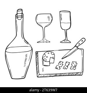 Handgezeichnete Vektor-Illustration Set von Käse Stock Vektor