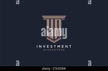 Das erste Logo im Säulenstil und die Inspiration für das Design der luxuriösen Anwaltskanzlei Stock Vektor