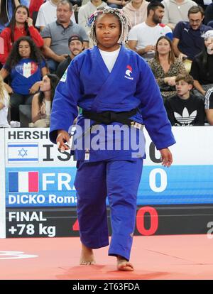 Montpellier, Frankreich. November 2023. Romane Dicko von Frankreich gegen Raz Hershko von Israel, Finale Frauen 78 KG während der Judo-Europameisterschaft Einzelpersonen 2023 am 5. November 2023 in der Sud de France Arena in Montpellier, Frankreich - Foto Laurent Lairys/DPPI Credit: DPPI Media/Alamy Live News Stockfoto