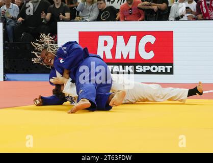 Montpellier, Frankreich. November 2023. Romane Dicko von Frankreich gegen Raz Hershko von Israel, Finale Frauen 78 KG während der Judo-Europameisterschaft Einzelpersonen 2023 am 5. November 2023 in der Sud de France Arena in Montpellier, Frankreich - Foto Laurent Lairys/DPPI Credit: DPPI Media/Alamy Live News Stockfoto