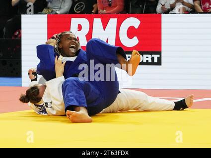 Montpellier, Frankreich. November 2023. Romane Dicko von Frankreich gegen Raz Hershko von Israel, Finale Frauen 78 KG während der Judo-Europameisterschaft Einzelpersonen 2023 am 5. November 2023 in der Sud de France Arena in Montpellier, Frankreich - Foto Laurent Lairys/DPPI Credit: DPPI Media/Alamy Live News Stockfoto