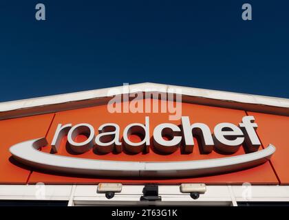 Der Watford Gap Motorway Services in südlicher Richtung an der M1 in der Nähe des Dorfes Watford, Northamptonshire, England. Quelle: SMP News / Alamy Live News Stockfoto