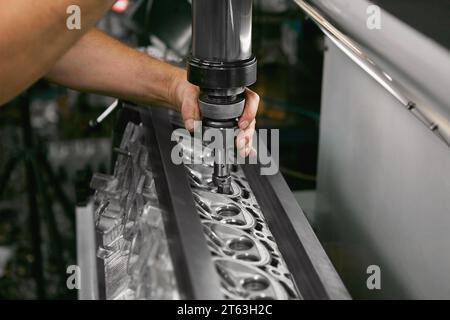 Wiederherstellung der Motorventile, Nahaufnahme. Stockfoto