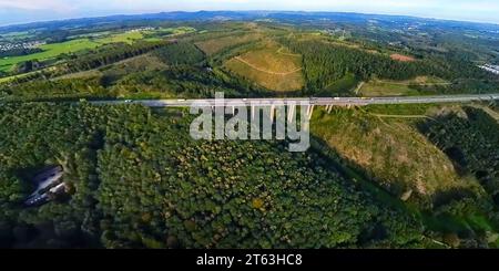 Luftaufnahme, Autobahnbrücke, A45, baufällige Viadukte, Verkehrsinfrastruktur, geplanter Abriss, geplanter Neubau, die Autobahn GmbH des BU Stockfoto
