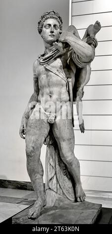 Griechischer Held mit Kind - Neoptolemus und Astyanax - Archäologisches Nationalmuseum von Neapel Italien. Roman (2. Jahrhundert) Stockfoto