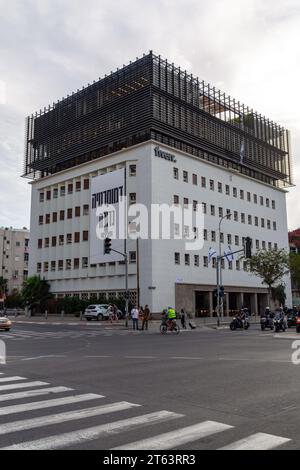 Tel Aviv, Israel - Oktober 2023 - Außenansicht des Fiverr-Hauptquartiers, eines internationalen israelischen Online-Marktplatzes für freiberufliche Dienste in Tel Aviv Stockfoto