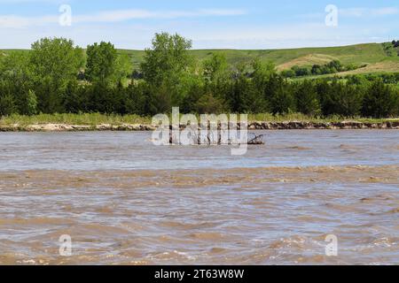 Niobrara River Missouri River bei Lynch Nebraska. Hochwertige Fotos Stockfoto