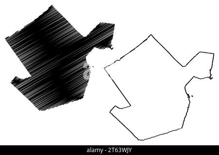 Zeewolde-Gemeinde (Königreich der Niederlande, Holland, Provinz Flevoland) Kartenvektordarstellung, Scribble-Skizze Zeewolde-Karte Stock Vektor