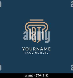 Anfängliche BI-Säule Logo-Stil, luxuriöse moderne Anwaltskanzlei Logo-Design Vektorgrafik Stock Vektor