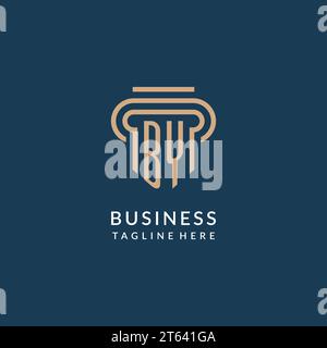 Initial BY Pillar Logo Stil, luxuriöse moderne Anwaltskanzlei Logo Design Vektor Grafik Stock Vektor