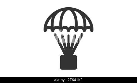 Vektorsymbol „Fallschirmspringen“. Dünne Linie schwarz Fallschirmspringen Symbol, flache Vektor einfache Element Illustration aus editierbaren Freizeit Konzept isoliert st Stock Vektor
