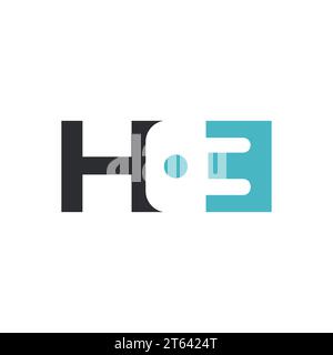 Design des ersten Buchstaben „He“ oder „eh Electric“-Logos. Initial Letter HE Electric Logo, Flat Design Logo Vorlage, Vektorillustration Stock Vektor