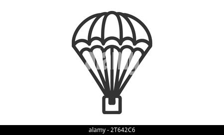 Vektorsymbol „Fallschirmspringen“. Dünne Linie schwarz Fallschirmspringen Symbol, flache Vektor einfache Element Illustration aus editierbaren Freizeit Konzept isoliert st Stock Vektor