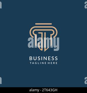 Initial JL Säule Logo Stil, Luxus moderne Anwaltskanzlei Logo Design Vektorgrafik Stock Vektor