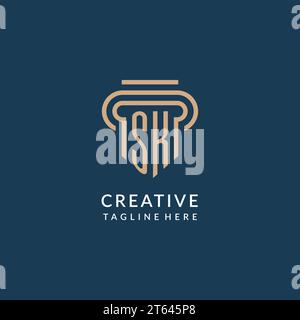 Erste SK Säule Logo Stil, Luxus moderne Anwaltskanzlei Logo Design Vektor Grafik Stock Vektor