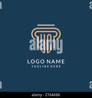 Anfängliche UC Säule Logo Stil, Luxus moderne Anwaltskanzlei Logo Design Vektorgrafik Stock Vektor