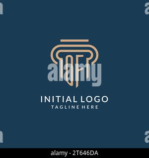 Initiale DES Säulen-Logo-Stils, Luxus moderne Anwaltskanzlei Logo-Design Vektorgrafik Stock Vektor