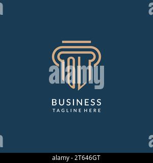 Initial OL Säule Logo Stil, Luxus moderne Anwaltskanzlei Logo Design Vektorgrafik Stock Vektor