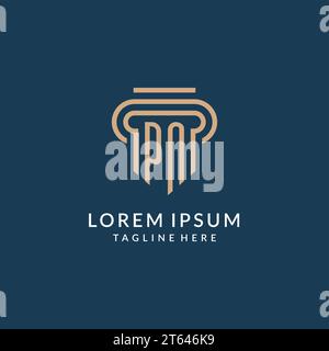 Initial PN Säule Logo Stil, Luxus moderne Anwaltskanzlei Logo Design Vektorgrafik Stock Vektor