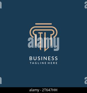 Anfängliche TL Säule Logo Stil, Luxus moderne Anwaltskanzlei Logo Design Vektorgrafik Stock Vektor