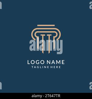 Initial TT Säule Logo Stil, Luxus moderne Anwaltskanzlei Logo Design Vektor Grafik Stock Vektor