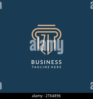 Anfängliche ZL Säule Logo Stil, Luxus moderne Anwaltskanzlei Logo Design Vektor Grafik Stock Vektor