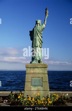 Replik der Freiheitsstatue, Alki Beach Park, Seattle, Washington Stockfoto