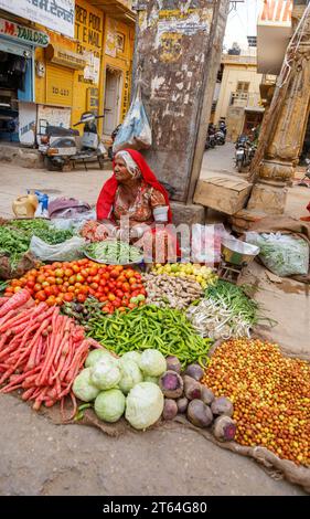 Strassenszene, Jaisalmer, Rajasthan, Indien Stockfoto