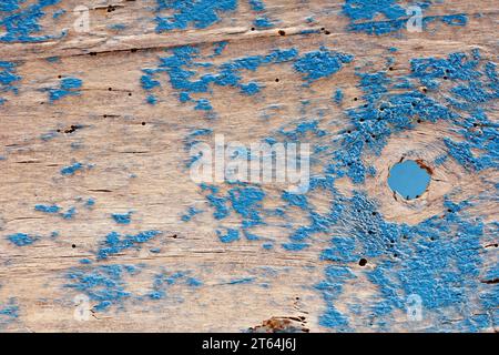 Alte Holzdiele in Blau gemalt, abstrakter Hintergrund Stockfoto