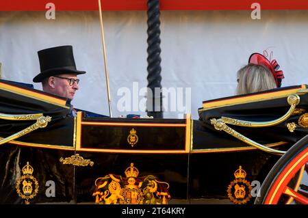 Marcus Jones Parlamentsabgeordneter (Comptroller of the Household) verlässt das parlament von König Charles' erster staatlicher Eröffnung des Parlaments als König. November 2023 Stockfoto