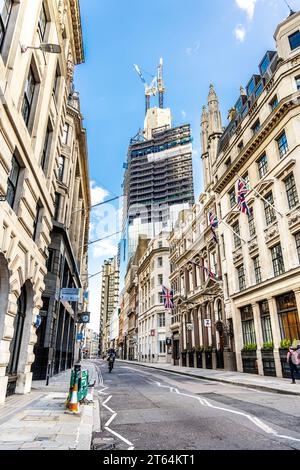 Blick auf Cornhill und den One Leadenhall Tower im Bau, Square Mile, City of London, England Stockfoto