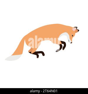 Vektor flach Hand gezeichneter Springfuchs Stock Vektor